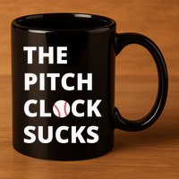 The Pitch Clock Sucks Pitching Shot Clock Baseball Pitcher 11oz C Handle Ceramic Mug