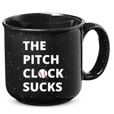 The Pitch Clock Sucks Pitching Shot Clock Baseball Pitcher 15oz Campfire Ceramic Mug