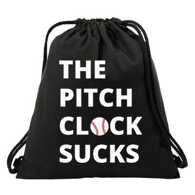 The Pitch Clock Sucks Pitching Shot Clock Baseball Pitcher Drawstring Bag