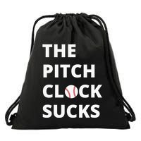 The Pitch Clock Sucks Pitching Shot Clock Baseball Pitcher Drawstring Bag
