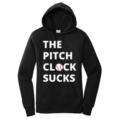The Pitch Clock Sucks Pitching Shot Clock Baseball Pitcher Women's Pullover Hoodie