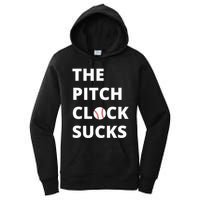 The Pitch Clock Sucks Pitching Shot Clock Baseball Pitcher Women's Pullover Hoodie