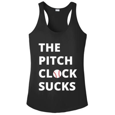 The Pitch Clock Sucks Pitching Shot Clock Baseball Pitcher Ladies PosiCharge Competitor Racerback Tank