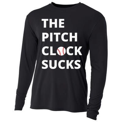 The Pitch Clock Sucks Pitching Shot Clock Baseball Pitcher Cooling Performance Long Sleeve Crew