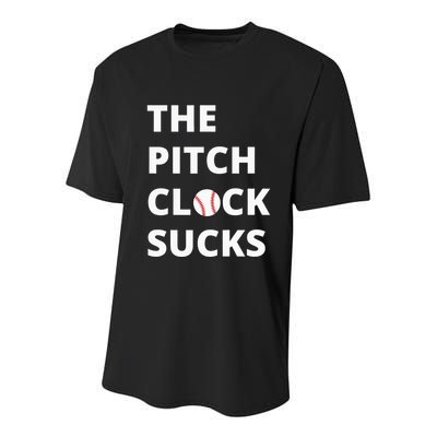 The Pitch Clock Sucks Pitching Shot Clock Baseball Pitcher Youth Performance Sprint T-Shirt