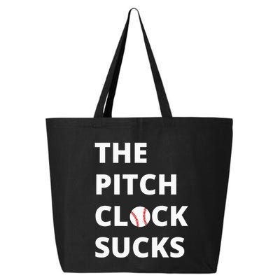 The Pitch Clock Sucks Pitching Shot Clock Baseball Pitcher 25L Jumbo Tote