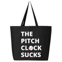 The Pitch Clock Sucks Pitching Shot Clock Baseball Pitcher 25L Jumbo Tote