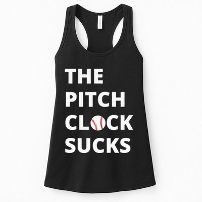 The Pitch Clock Sucks Pitching Shot Clock Baseball Pitcher Womens Tank Top