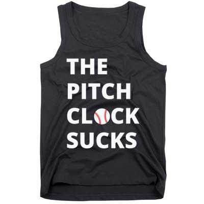 The Pitch Clock Sucks Pitching Shot Clock Baseball Pitcher Tank Top