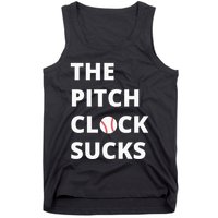 The Pitch Clock Sucks Pitching Shot Clock Baseball Pitcher Tank Top