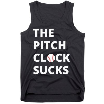 The Pitch Clock Sucks Pitching Shot Clock Baseball Pitcher Tank Top