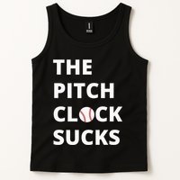 The Pitch Clock Sucks Pitching Shot Clock Baseball Pitcher Tank Top