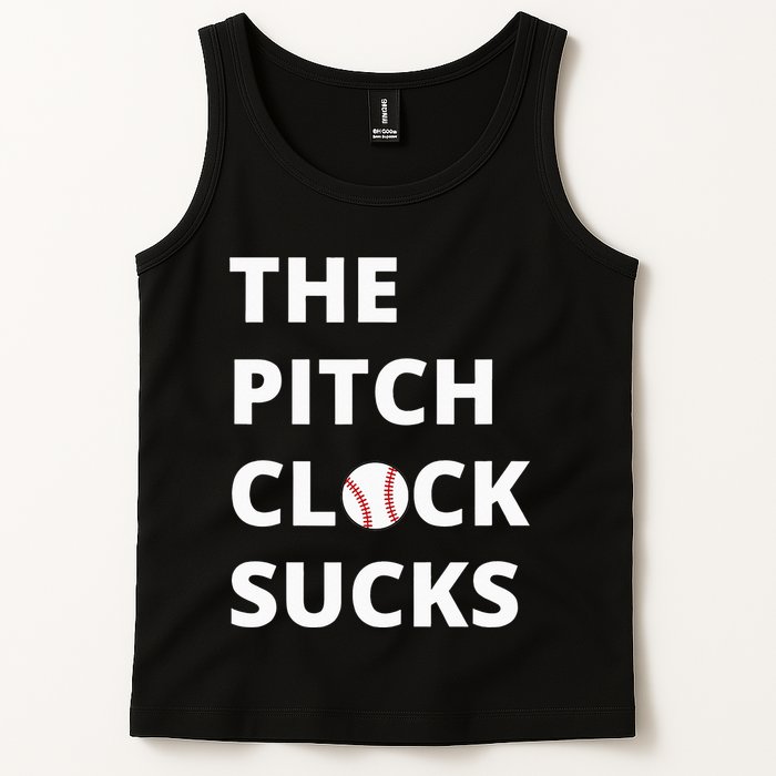 The Pitch Clock Sucks Pitching Shot Clock Baseball Pitcher Tank Top