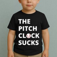 The Pitch Clock Sucks Pitching Shot Clock Baseball Pitcher Toddler T-Shirt