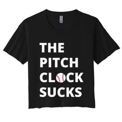 The Pitch Clock Sucks Pitching Shot Clock Baseball Pitcher Crop Top