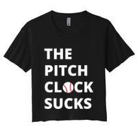The Pitch Clock Sucks Pitching Shot Clock Baseball Pitcher Crop Top