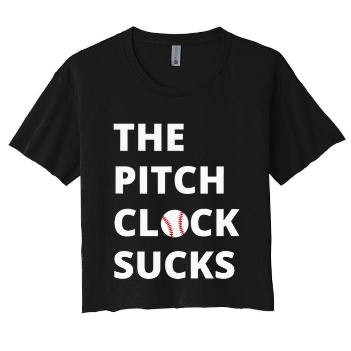 The Pitch Clock Sucks Pitching Shot Clock Baseball Pitcher Crop Top