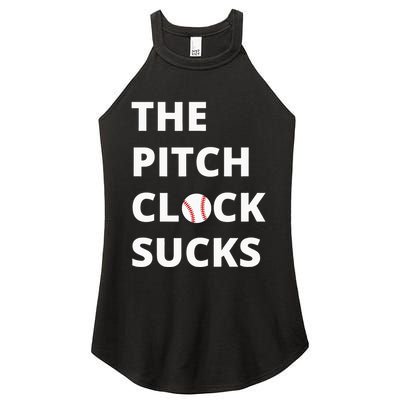 The Pitch Clock Sucks Pitching Shot Clock Baseball Pitcher Women's Perfect Tri Rocker Tank