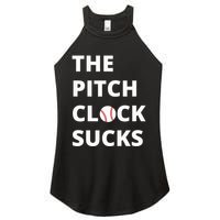 The Pitch Clock Sucks Pitching Shot Clock Baseball Pitcher Women's Perfect Tri Rocker Tank