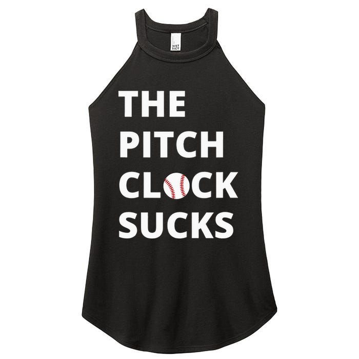 The Pitch Clock Sucks Pitching Shot Clock Baseball Pitcher Women's Perfect Tri Rocker Tank