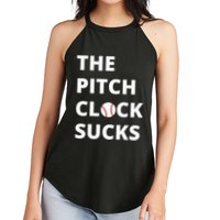 The Pitch Clock Sucks Pitching Shot Clock Baseball Pitcher Women's Perfect Tri Rocker Tank