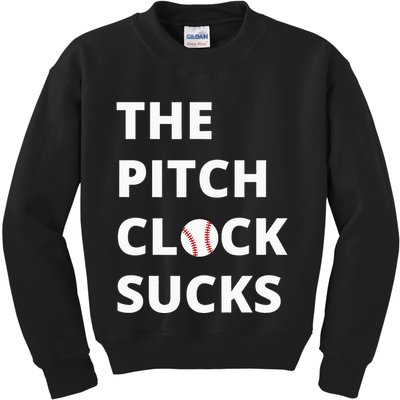 The Pitch Clock Sucks Pitching Shot Clock Baseball Pitcher Kids Sweatshirt
