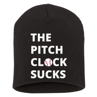 The Pitch Clock Sucks Pitching Shot Clock Baseball Pitcher Short Acrylic Beanie