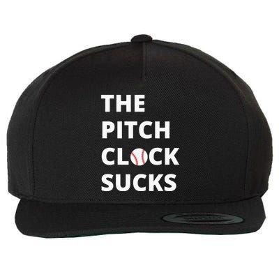 The Pitch Clock Sucks Pitching Shot Clock Baseball Pitcher Wool Snapback Cap