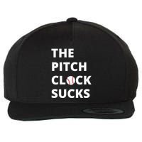 The Pitch Clock Sucks Pitching Shot Clock Baseball Pitcher Wool Snapback Cap