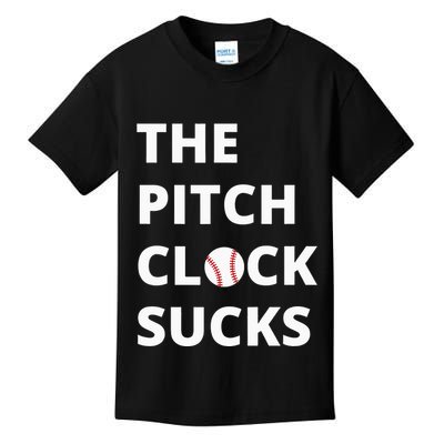 The Pitch Clock Sucks Pitching Shot Clock Baseball Pitcher Kids T-Shirt