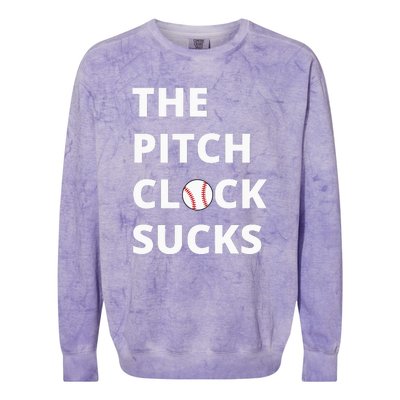 The Pitch Clock Sucks Pitching Shot Clock Baseball Pitcher Colorblast Crewneck Sweatshirt