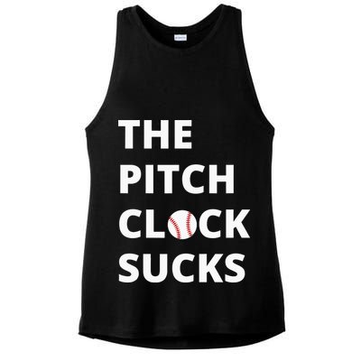The Pitch Clock Sucks Pitching Shot Clock Baseball Pitcher Ladies PosiCharge Tri-Blend Wicking Tank