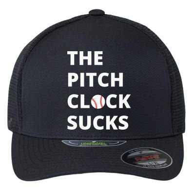 The Pitch Clock Sucks Pitching Shot Clock Baseball Pitcher Flexfit Unipanel Trucker Cap