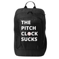 The Pitch Clock Sucks Pitching Shot Clock Baseball Pitcher City Backpack