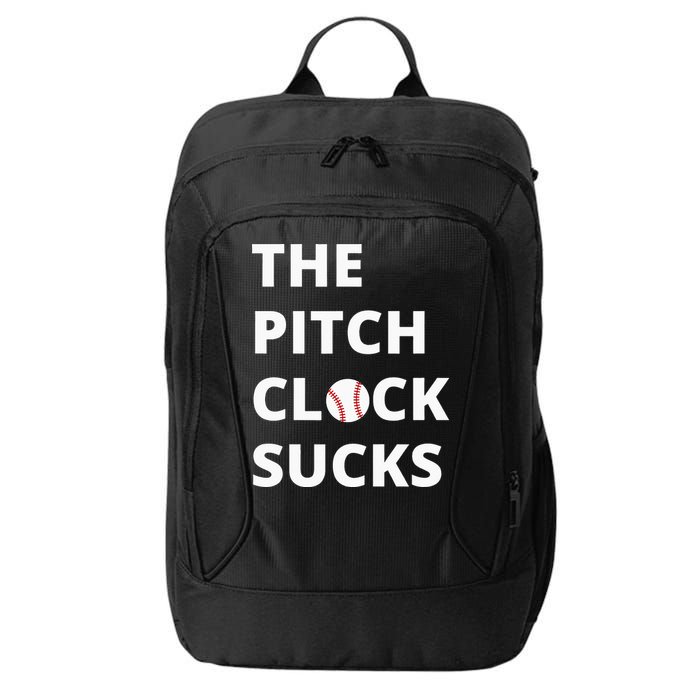The Pitch Clock Sucks Pitching Shot Clock Baseball Pitcher City Backpack