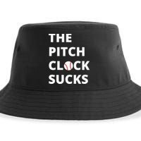 The Pitch Clock Sucks Pitching Shot Clock Baseball Pitcher Sustainable Bucket Hat