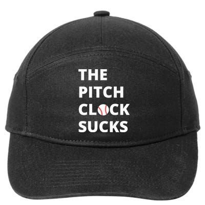 The Pitch Clock Sucks Pitching Shot Clock Baseball Pitcher 7-Panel Snapback Hat