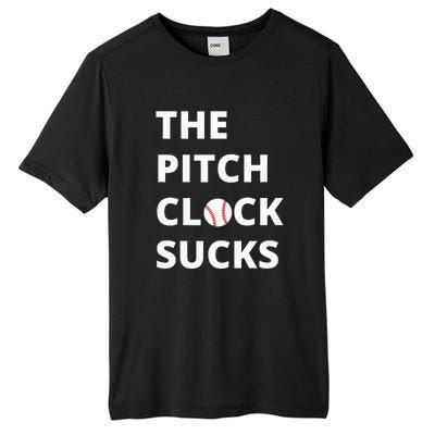 The Pitch Clock Sucks Pitching Shot Clock Baseball Pitcher Tall Fusion ChromaSoft Performance T-Shirt