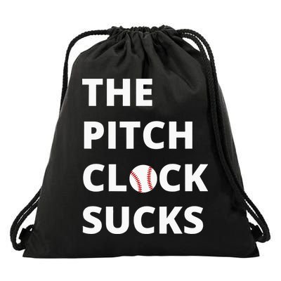 The Pitch Clock Sucks Pitching Shot Clock Baseball Pitcher Drawstring Bag