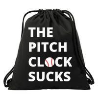 The Pitch Clock Sucks Pitching Shot Clock Baseball Pitcher Drawstring Bag
