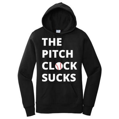 The Pitch Clock Sucks Pitching Shot Clock Baseball Pitcher Women's Pullover Hoodie