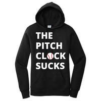 The Pitch Clock Sucks Pitching Shot Clock Baseball Pitcher Women's Pullover Hoodie