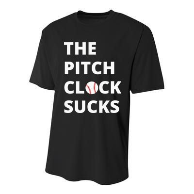 The Pitch Clock Sucks Pitching Shot Clock Baseball Pitcher Youth Performance Sprint T-Shirt