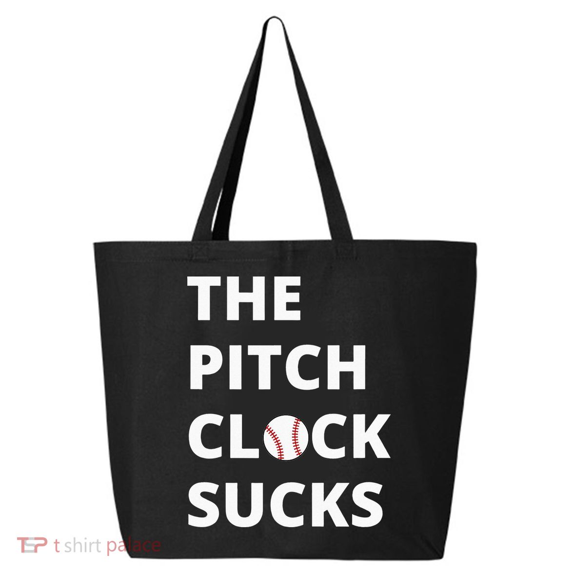 The Pitch Clock Sucks Pitching Shot Clock Baseball Pitcher 25L Jumbo Tote