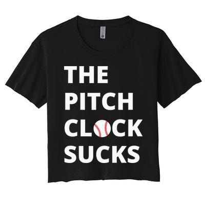 The Pitch Clock Sucks Pitching Shot Clock Baseball Pitcher Crop Top