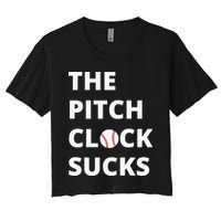The Pitch Clock Sucks Pitching Shot Clock Baseball Pitcher Crop Top