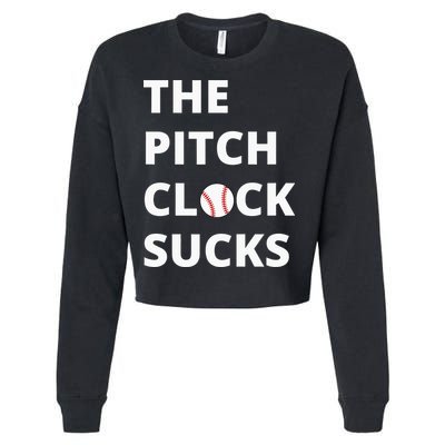 The Pitch Clock Sucks Pitching Shot Clock Baseball Pitcher Cropped Pullover Crew
