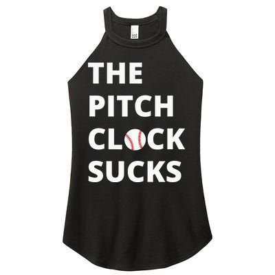 The Pitch Clock Sucks Pitching Shot Clock Baseball Pitcher Women's Perfect Tri Rocker Tank