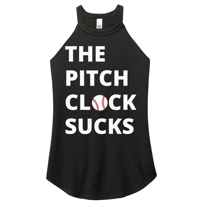 The Pitch Clock Sucks Pitching Shot Clock Baseball Pitcher Women's Perfect Tri Rocker Tank