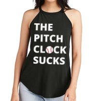 The Pitch Clock Sucks Pitching Shot Clock Baseball Pitcher Women's Perfect Tri Rocker Tank